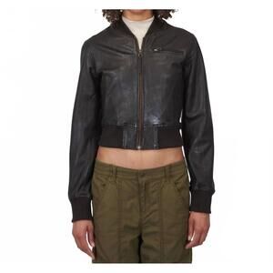NEW JAKETT collins leather jacket in chocolate